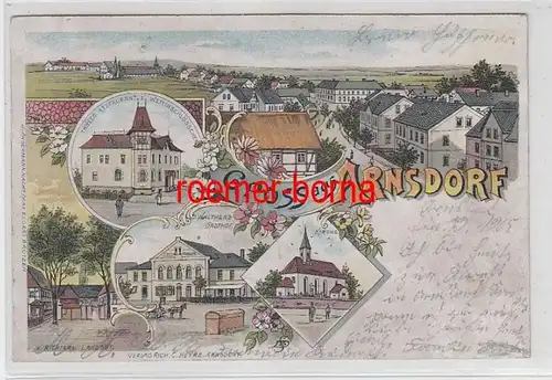 72461 Ak Lithografie Gruss aus Arnsdorf Walters Gasthof, Thieles Restaurant 1905