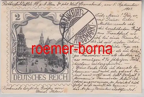 72480 Briefmarken Ak Frankfurt am Main Rossmarkt 1903