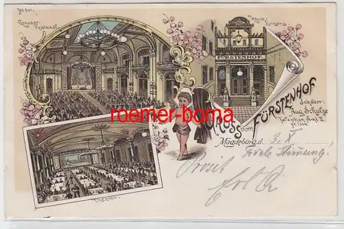 72510 Ak Lithografie Gruss vom Fürstenhof Magdeburg 1900