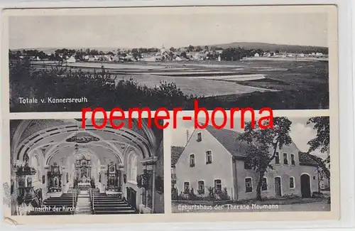 72585 Multi-image Ak Konnersreuth Totale, Maison de naissance Therese Neumann, Eglise 1934