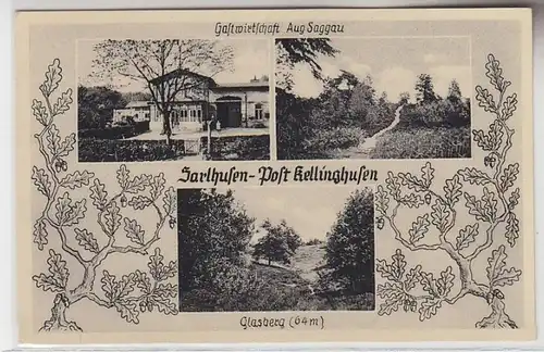 72621 Multi-image Ak Sarlhusen Post Kellinghuzen Gastwirtschaft Aug. Saggau 1942