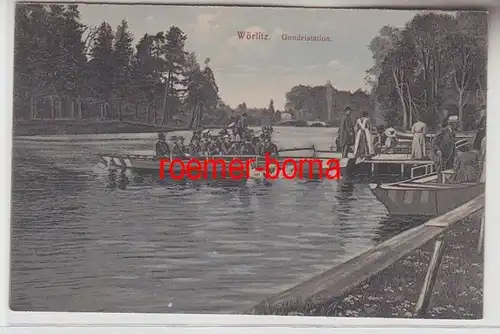 72641 Ak Wörlitz Gondelstation um 1920