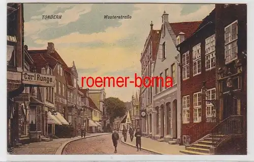 72652 Ak Tondern Tønder Danemark Westerstraße avec magasins 1912