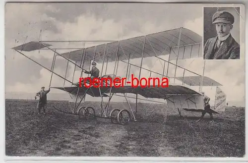 72665 Ak Rundflug durch Sachsen Felix Laitsch Ingenieur und Aviatiker 1912