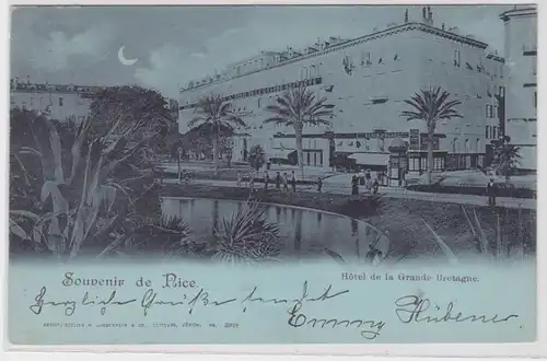 72671 Lune clairière AK Souvenir de Nice (Nice) - Hôtel de la Grande Bretagne 1900