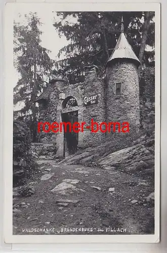 72707 Ak Waldschunke 'Brandenburg' près de Villach Gösser Bier 1938