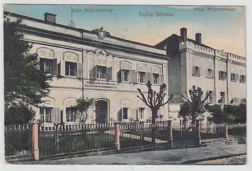 72730 Ak Teplitz-Schönau Teplice Sächs. und Preuß. Militärbadehaus 1914