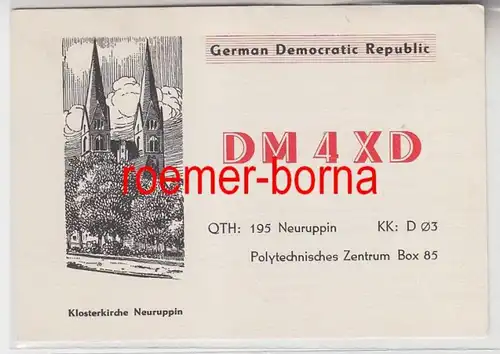 72775 QSL Carte Radioamateur DDR Eglise monastère Neuruppin 1970