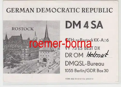 72776 QSL Karte Funker Funkamateur DDR Rostock DM4SA von 1971