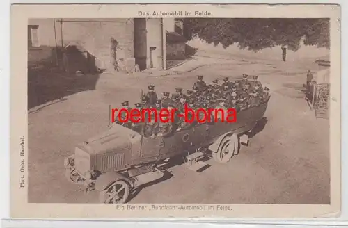 72800 Wunds Ak Une voiture de Berlin "tour de vitesse" dans le champ 1917