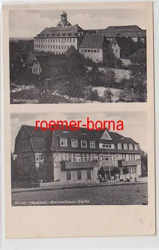 72805 Ak Zeitz Militär Mädchen Waisenhaus und Moritzburg um 1940