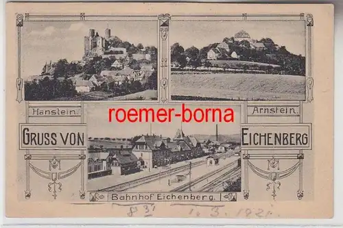 72843 Mehrbild Ak Gruß von Eichenberg Bahnhof usw. 1921