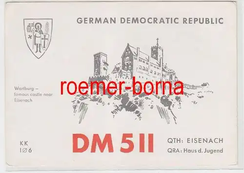 72876 QSL Carte Radio Amateur Radio DDR Wartburg Eisenach 1972