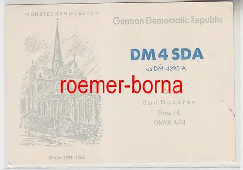 72878 QSL Karte Funker Funkamateur DDR Münster Bad Doberan 1974