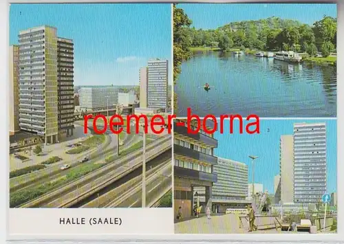 72893 Mehrbild Ak Halle-Neustadt Hochstraße, Saalepartie, Thälmann-Platz um 1970