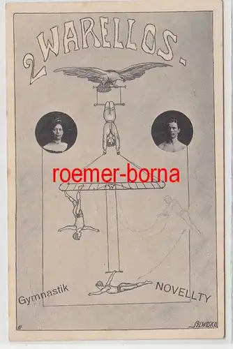 72952 artistes Ak 2 Warellos Gymnastique Novellty vers 1910