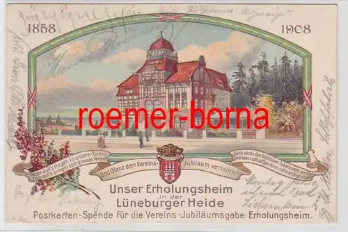 73057 Ak Lithografie Erholungsheim Lüneburger Heide Verein Handlungs-Commis 1908