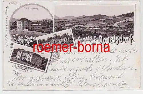 73179 Ak Lithografie Gruss aus Oppelsdorf Opolno-Zdrój Hotel usw. 1906