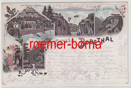 73201 Ak Lithographie Gruss aus dem Bodethal 1897