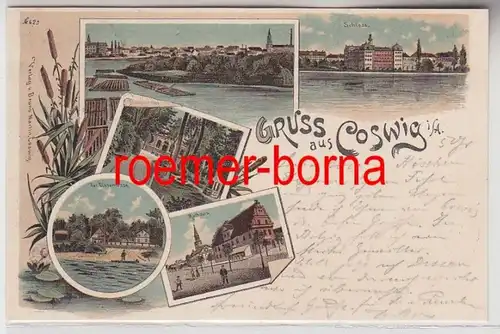 73209 Ak Lithographie Gruss aus Coswig in Anhalt 1902