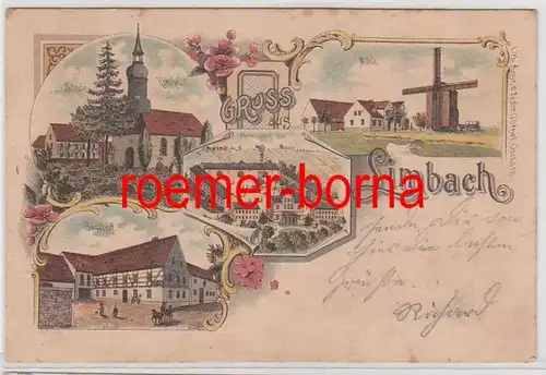 73215 Ak Lithographie Gruss de Limbach Windmühle, Gasthof, etc. 1902