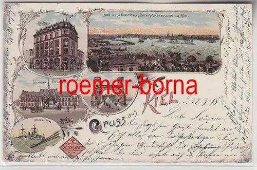 73275 Ak Lithografie Gruss aus Kiel Kaufhaus W. Jacobsen 1898