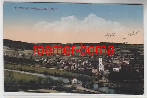 73334 Ak Altstadt-Waldenburg in Sachsen Totalansicht 1919
