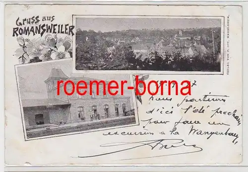 734229 Multi-image Ak Gruss de Romansweiler Romswiller Gare + Totale 1897