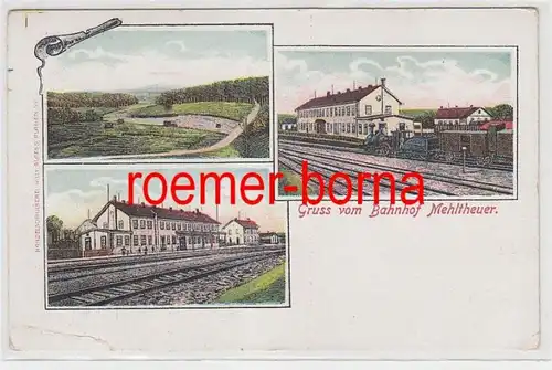 73455 Mehrbild Ak Gruß vom Bahnhof Mehlteuer um 1910