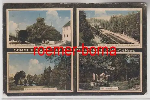 73476 Mehrbild Ak Sommerfrische u. Luftkurort Schöneck  Bahnlinie usw. 1916