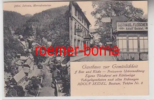 73537 Mehrbild Ak Herrnskretschen Hrensko Gasthaus zur Gemütlichkeit um 1910