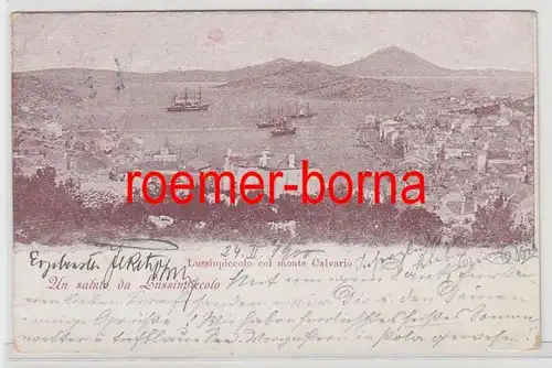 73578 Ak Nous Saluto da Lussinpiccolo Mali Lošinj col Monte Calvario 1906
