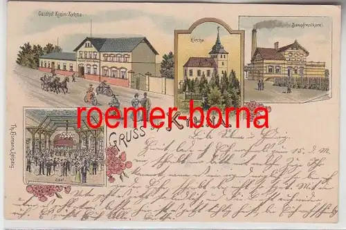 73660 Ak Lithographie Gruß aus Kyhna bei Wiedemar 1902