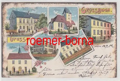 73667 Ak Lithographie Gruß aus Großbuch bei Otterwisch 1902