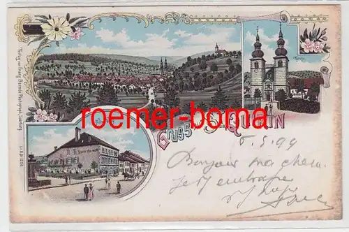 73669 Ak Lithographie Gruß aus Saint-Quirin Lothringen 1899