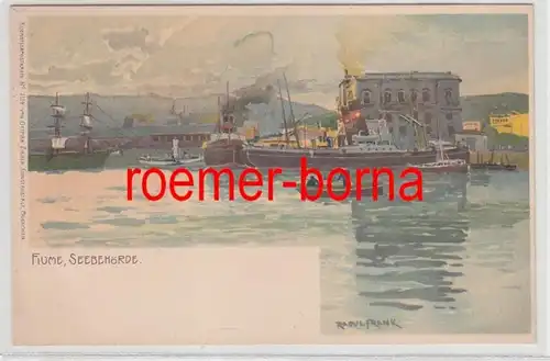 73713 Artiste Ak Fiume Rijeka Autorité maritime vers 1900