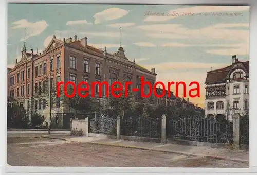 73794 Ak Meerane in Sachsen Partie an der Bornemannstrasse 1907