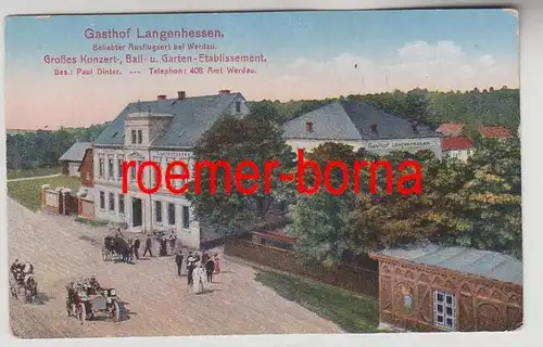 73806 Ak Gasthof Langenhessen Besitzer Paul Dinter um 1910