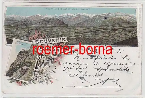 73818 Ak Lithographie Souvenir du Saleve 1897