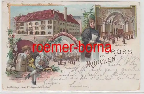 73824 Ak Lithographie Gruss de Munich Hofbräus royal 1900