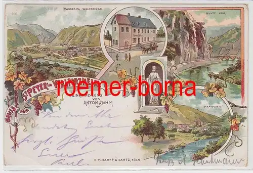 73837 Ak Lithographie Gruss de St.Peter à Walporzheim 1899