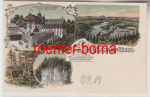 73838 Ak Lithographie Gruss vom grossen Winterberg um 1900