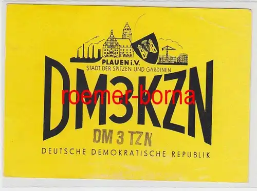 73845 QSL Karte Funker Funkamateur DDR Plauen Stadt der Spitzen 1959