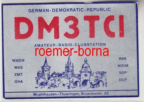73846 QSL Carte Radio Amateur DDR Station Club Mühlhausen Thuringe 1965