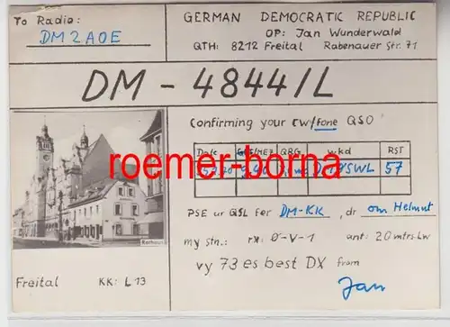 73849 QSL Carte Radio Amateur DDR Freital DM-4844/L 1970