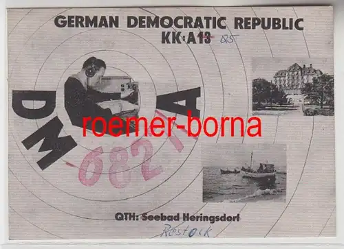 73859 QSL Carte Radio Amateur DDR Seebad Heringsdorf 1974