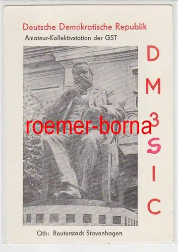 73860 QSL Karte Funker Funkamateur DDR Stavenhagen Kollektivstation der GST 1976