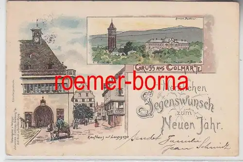 73865 Ak Lithographie Gruss de Colmar en Alsace 1915