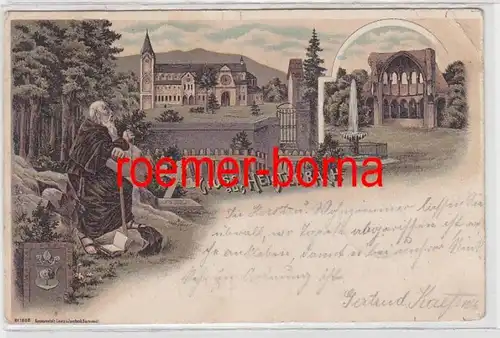 73871 Ak Lithographie Gruss de Heisterbach Monastère 1898