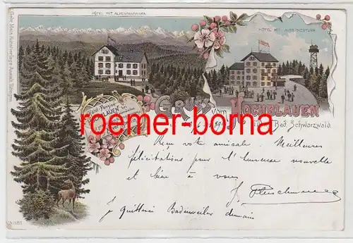 73885 Ak Lithographie Gruss vom Hochblauen Bad.Schwarzwald 1899